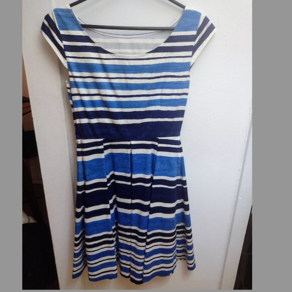 Kate Spade Mariella Fit-And-Flare Blue Striped Dress Size 2 - Picture 3 of 4